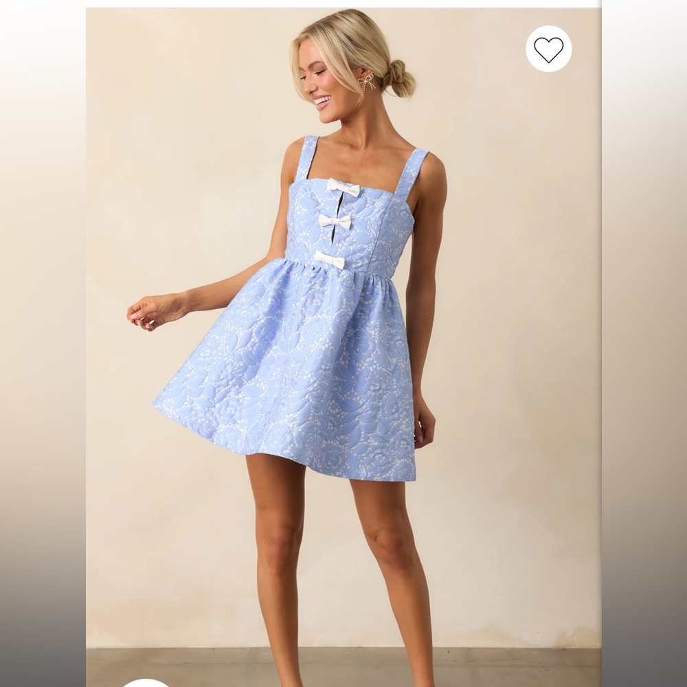 NWOT blue lace Dress with Bow Detail